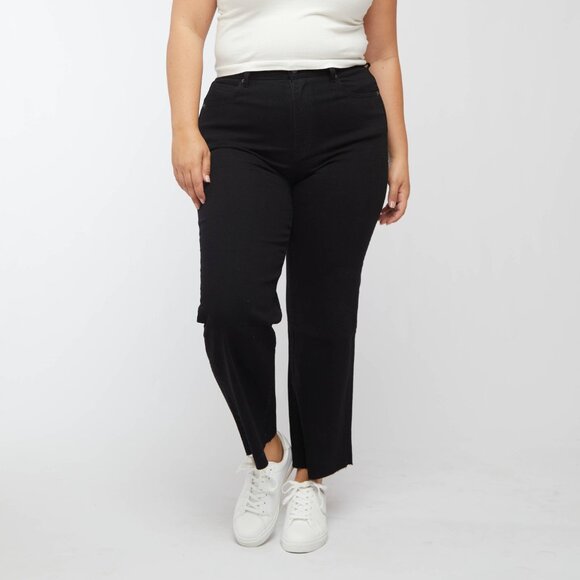 NWT Oliver Logan Abderdeen Ankle Crop High-Rise Black Jeans Sustainable Size 34 - Picture 1 of 7
